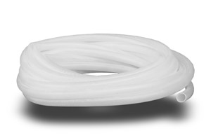 Round section stabilized silicone tube for grooving, pins, threads and car profiles.. Immagine